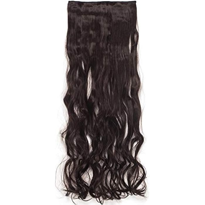 DILLARDS 30Inch Fashion Fluffy Long Straight Hair Extension Black Brown - Image 3